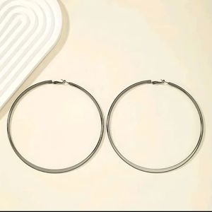 Simple Gun Black Hoop Earrings